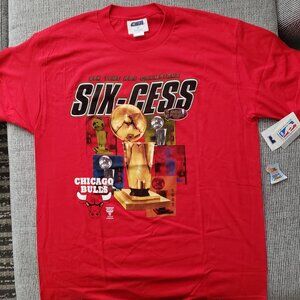 NEVER WORN Rare SIX-CESS Chicago Bulls Championship Tee-Shirt,  size Large